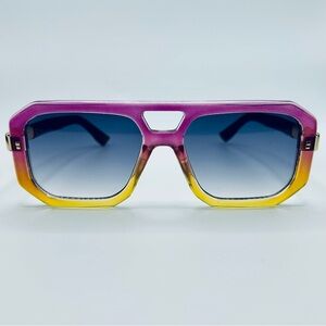 BANDIUM Ombre Pink Yellow Oversized Sunglasses